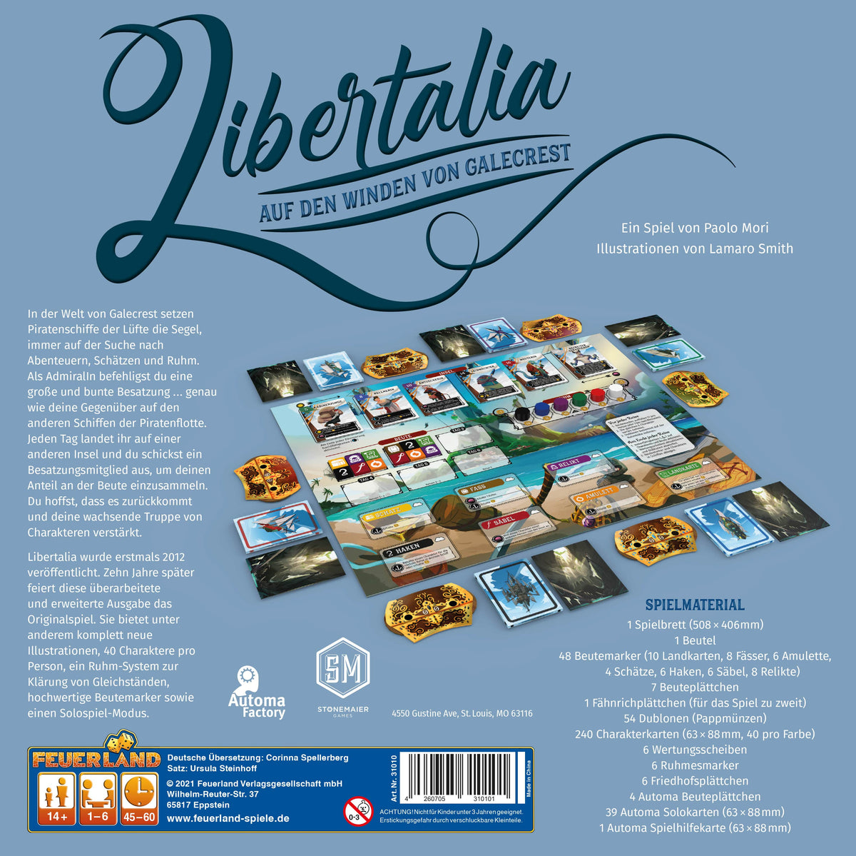 Brettspiel Libertalia. Auf den Winden von Galecrest