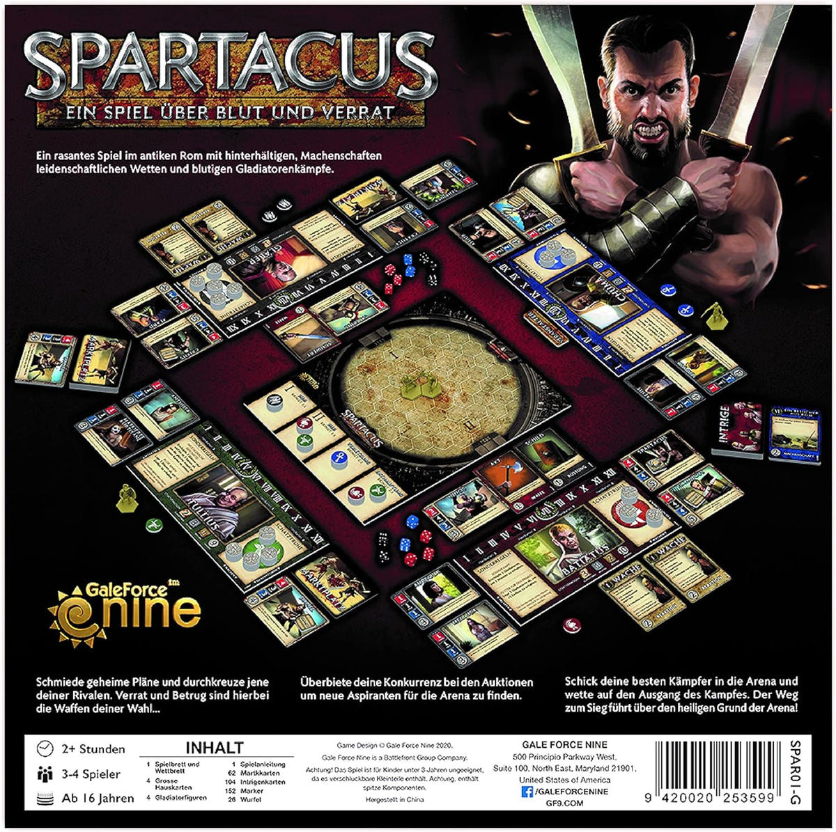Board Game Spartacus. A Game of Blood and Treachery (German Version)