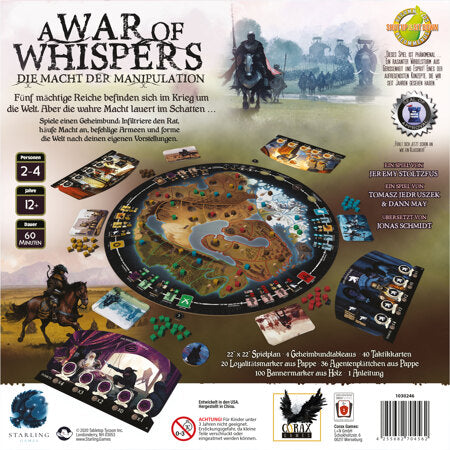 Board Game A War of Whispers. The Power of Manipulation (incl. 2 expansions, German Version)
