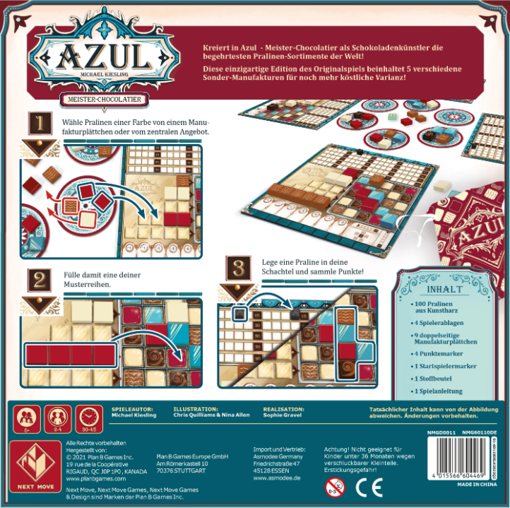 Brettspiel Azul. Meister-Chocolatier (Deutsche Version)
