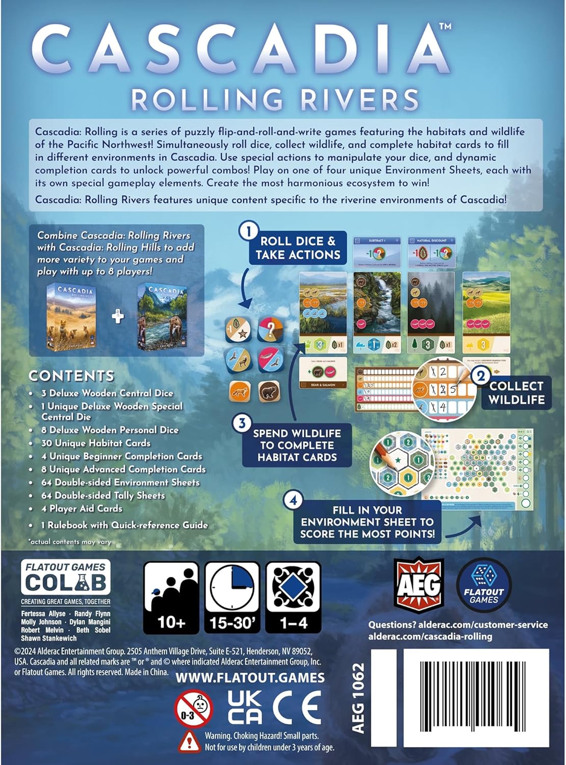 Brettspiel Cascadia. Rolling Rivers (Englische Version)