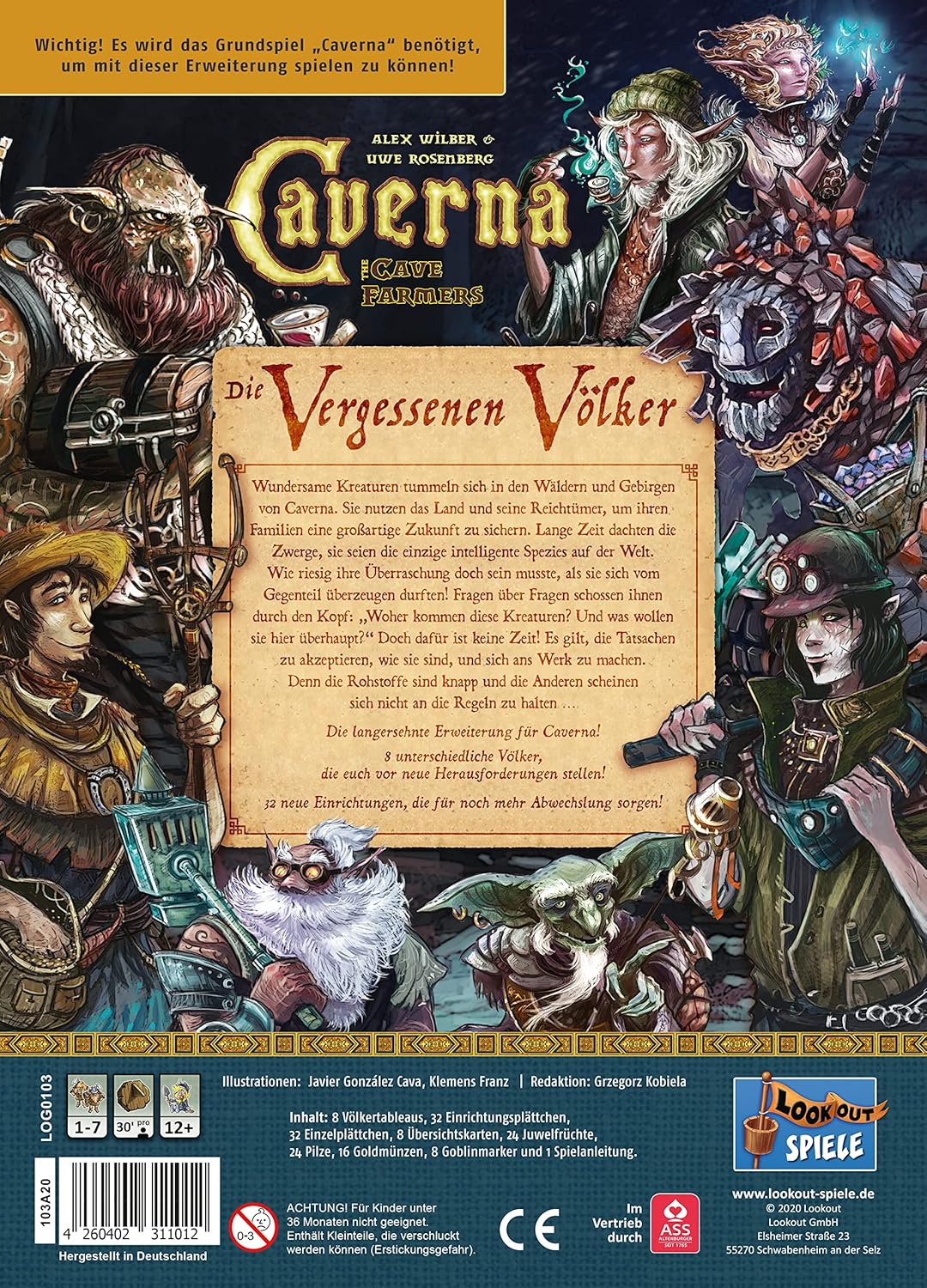 Erweiterung Caverna. Die Vergessenen Völker (Deutsche Version)