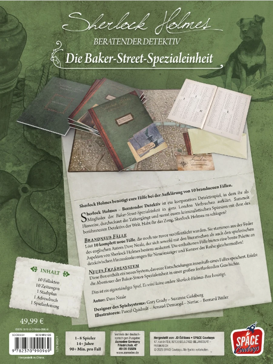 Brettspiel Sherlock Holmes. Beratender Detektiv. Die Baker Street Spezialeinheit (Deutsche Version)