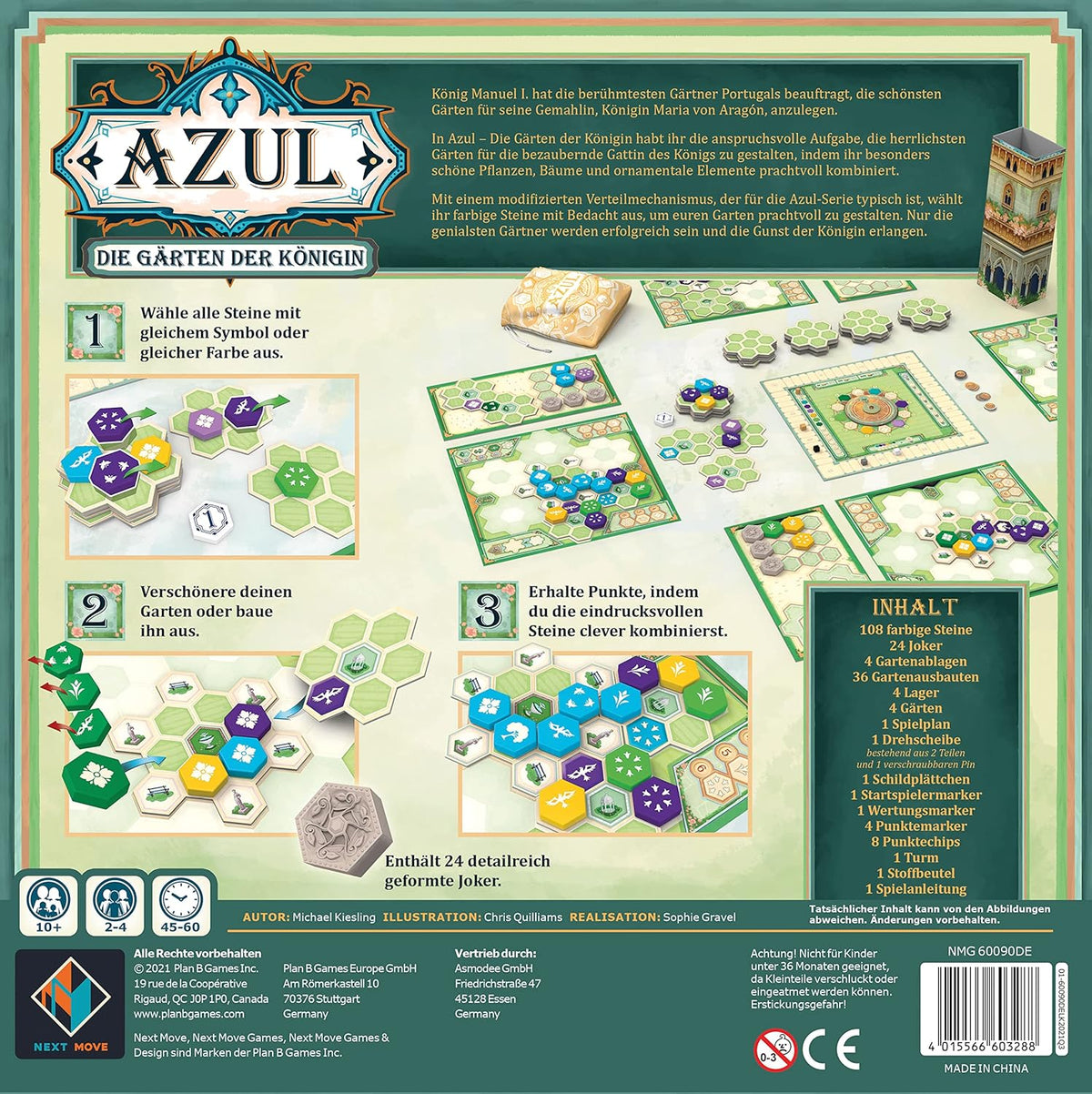 Board Game Azul. Queen's Gardens (German Version)
