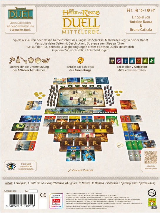Board game The Lord of the Rings. Duel for Middle-earth (German Version)