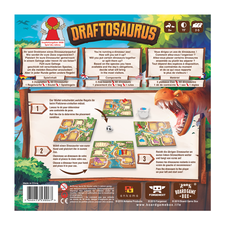 Brettspiel Draftosaurus (Deutsche Version)