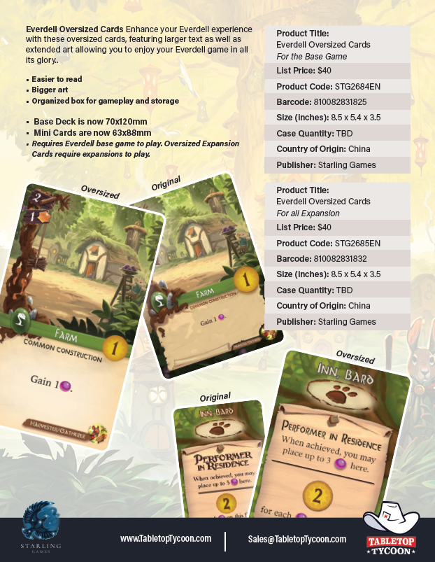 Everdell Expansions. Oversized Cards (English Version)