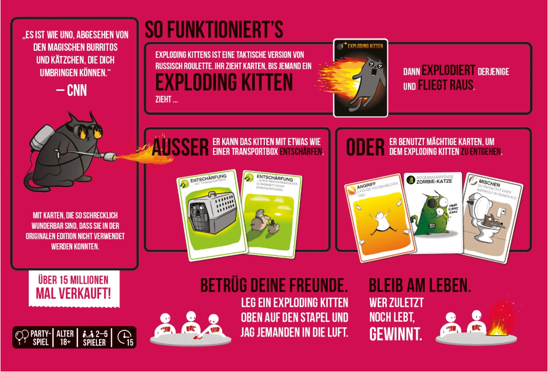 Kartenspiel Exploding Kittens. NSFW Edition (Deutsche Version)