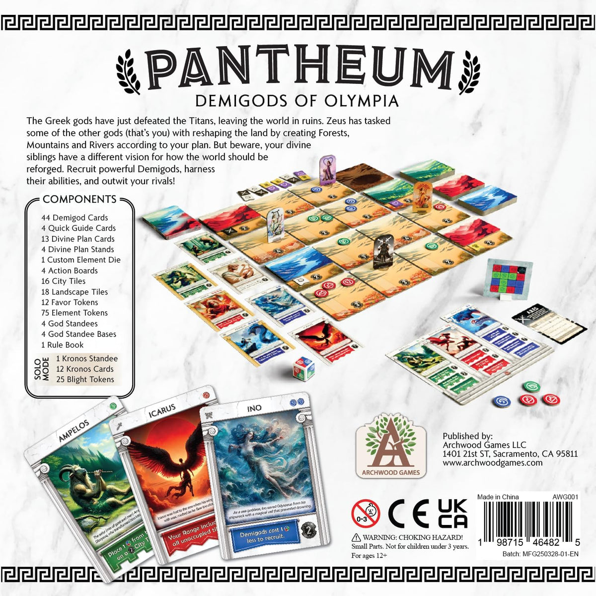 Board game Pantheum. Demigods of Olympia (English Version)
