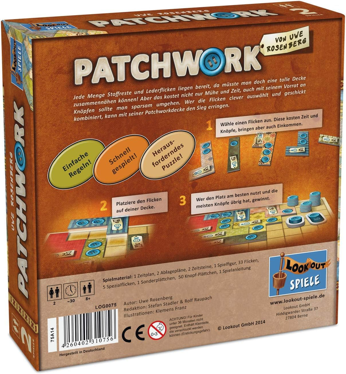 Board Game Patchwork (German Version)