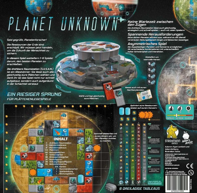 Brettspiel Planet Uknown (Deutsche Version)