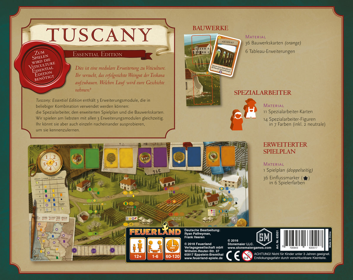 Brettspiel Viticulture. Tuscany. Essential Edition (Deutsche Version)